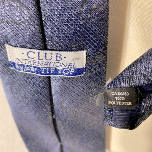 Vintage Club International Navy Blue Paisley Tie - Picture 3 of 10